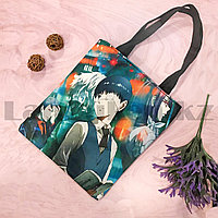 Шоппер эко сумка для покупок аниме на молнии с плечевыми ремнями Токийский Гуль 01