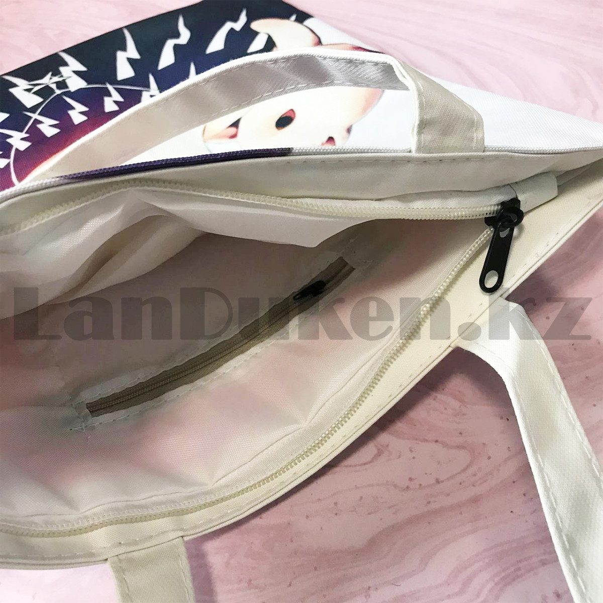Шоппер эко сумка для покупок аниме на молнии с плечевыми ремнями 02 - фото 3 - id-p103397985