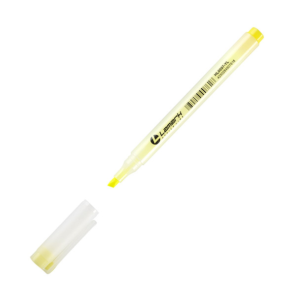 Текстовыделитель, желтый, 1-4 мм, клиновидный, пластик.