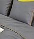 SUAVE Line Плэйн 2 Комплект постельного белья ТЁМНО-СЕРЫЙ с желтым кантом, фото 2