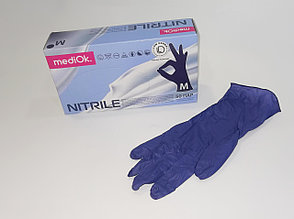 Перчатки смотровые mediOk нитриловые неопудренные текстурированные нестерильные (черничный), р-р M