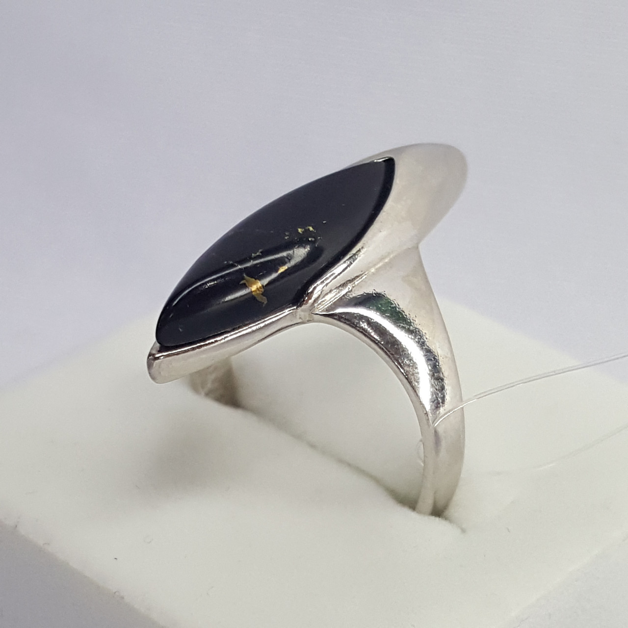 Серебряное кольцо с агатом чёрным Darvin 920LB1313aa покрыто родием - фото 2 - id-p70782478