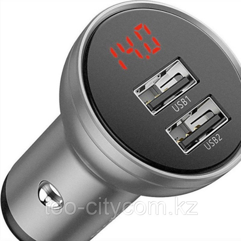 Автомобильное зарядное устройство Baseus Digital Display Dual USB 4.8 A Car Charger 24W Арт.7095