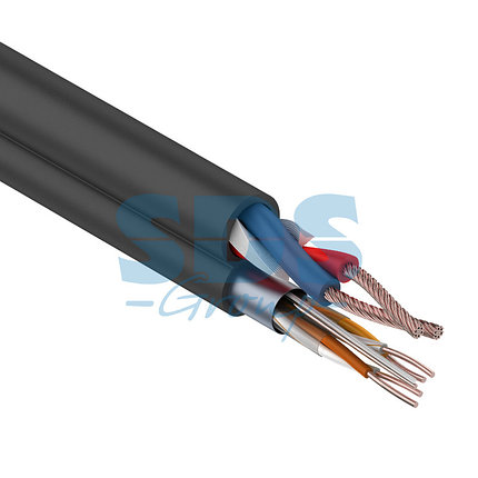 Мульти-кабель FTP 2PR 24AWG CAT5e + 2х0.75мм²., 200м., черный, OUTDOOR REXANT, фото 2