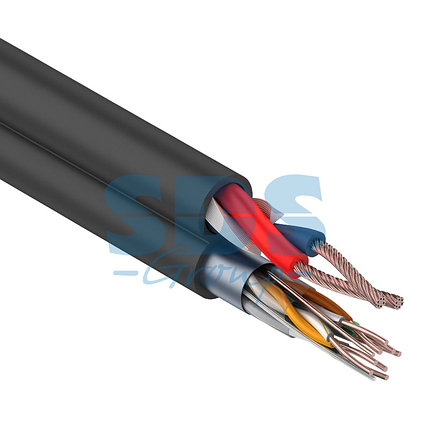 Мульти-кабель FTP 4PR 24AWG CAT5e + 2х0.75мм²., 200м., черный, OUTDOOR REXANT, фото 2