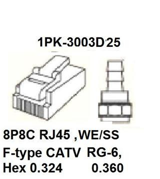 Pro`skit 1PK-3003D25 Насадка для обжима модульных штекеров 8P/RJ45 WE/SS и коннекторов RG6/RG6 - фото 3 - id-p12925261