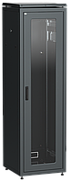 ITK Шкаф сетевой напольный 19" LINEA N 33U 600х600мм стеклянная передняя дверь черный