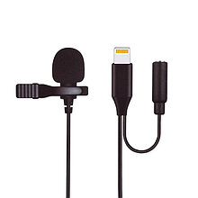 Микрофон петличный JH-041-A, Lightning + 3.5 мм F, 3 метра