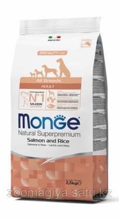 Monge All Breeds Adult Salmone Лосось и рис 2,5кг - фото 1 - id-p103511312