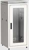 ITK Шкаф сетевой напольный 19" LINEA N 24U 600х800мм стеклянная передняя дверь, задняя металлическая серый