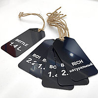 Бирка многоразовая, черная, глянцевая (пластик) 90х45мм