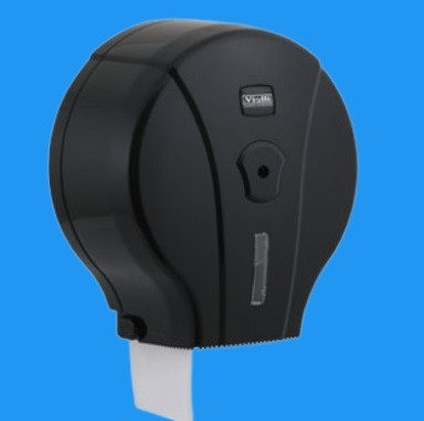 Диспенсер антивандальный для туалетной бумаги Джамбо Vialli  пластиковый черный, фото 2