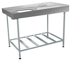 Стол для переборки круп СРОп-1350х800х950 (каркас: труба окрашенная) с подсветкой