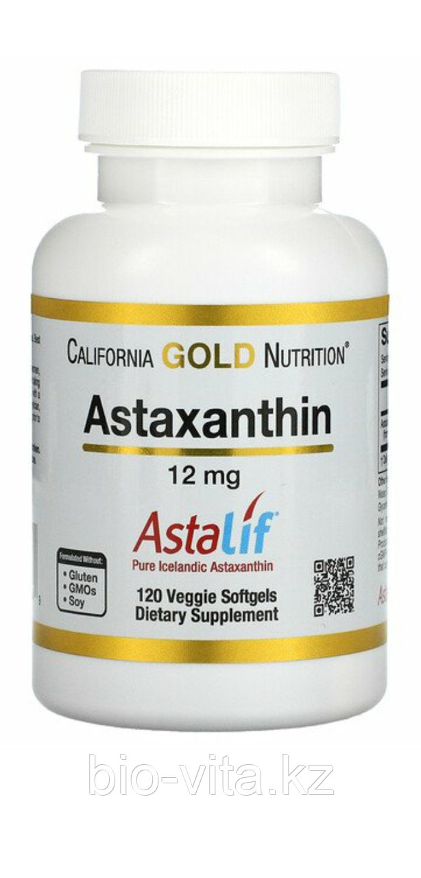 Астаксантин, Astaxanthin 12 мг, 120 мягких капсул. California gold nutrition