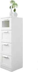 Комод IKEA Бримнэс, 39x46x124 см, стекло, ДСП, ДВП, белый