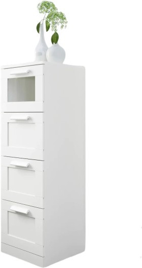 Комод IKEA Бримнэс, 39x46x124 см, стекло, ДСП, ДВП, белый - фото 1 - id-p103540012