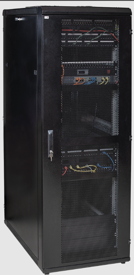 ITK Шкаф серверный 19" LINEA S 42U 800х1000мм перфорированные передняя и задняя двери черный (место 3 из 3) - фото 1 - id-p103542340