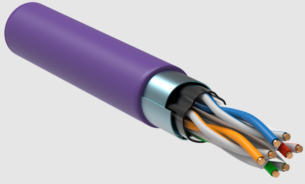 ITK Витая пара F/UTP кат.6 4х2х23AWG solid LSZH нг(А)-HF фиолетовый (305м), фото 1
