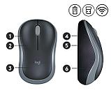 Мышь беспроводная Logitech M185 Swift Grey (серая, оптическая, 1000dpi, 2.4 GHz/USB-ресивер) (M/N: MR0087 /, фото 5