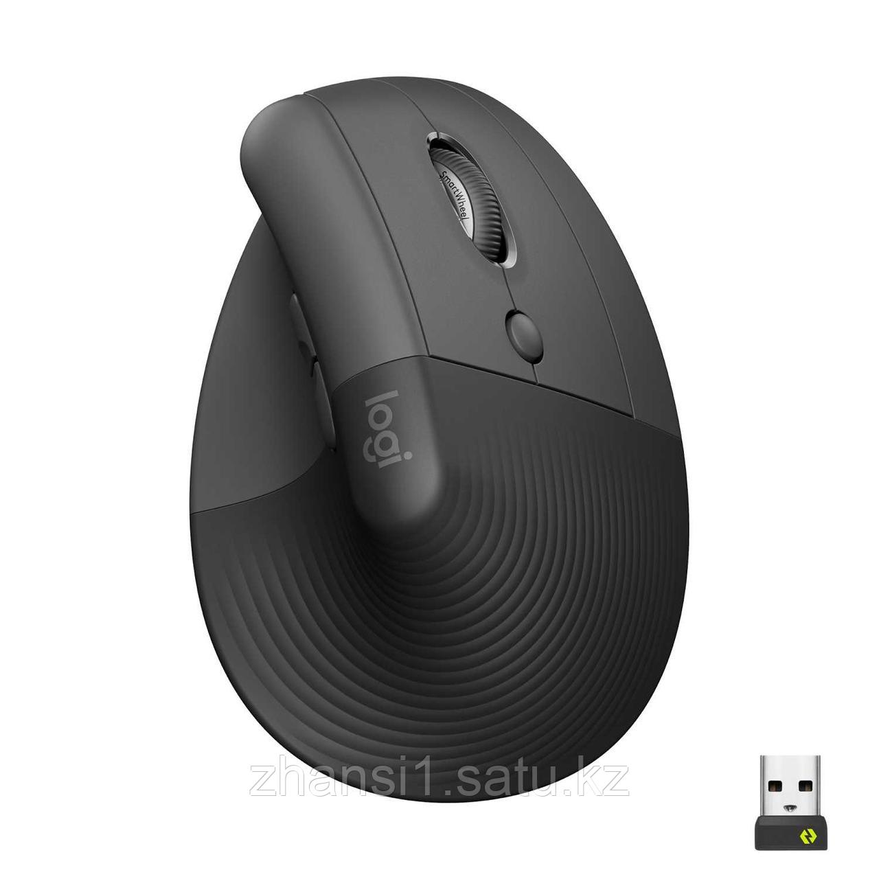 Мышь беспроводная Logitech LIFT GRAPHITE (400-4000 dpi, Bluetooth, USB-ресивер Logi Bolt®, 4 настраиваемые