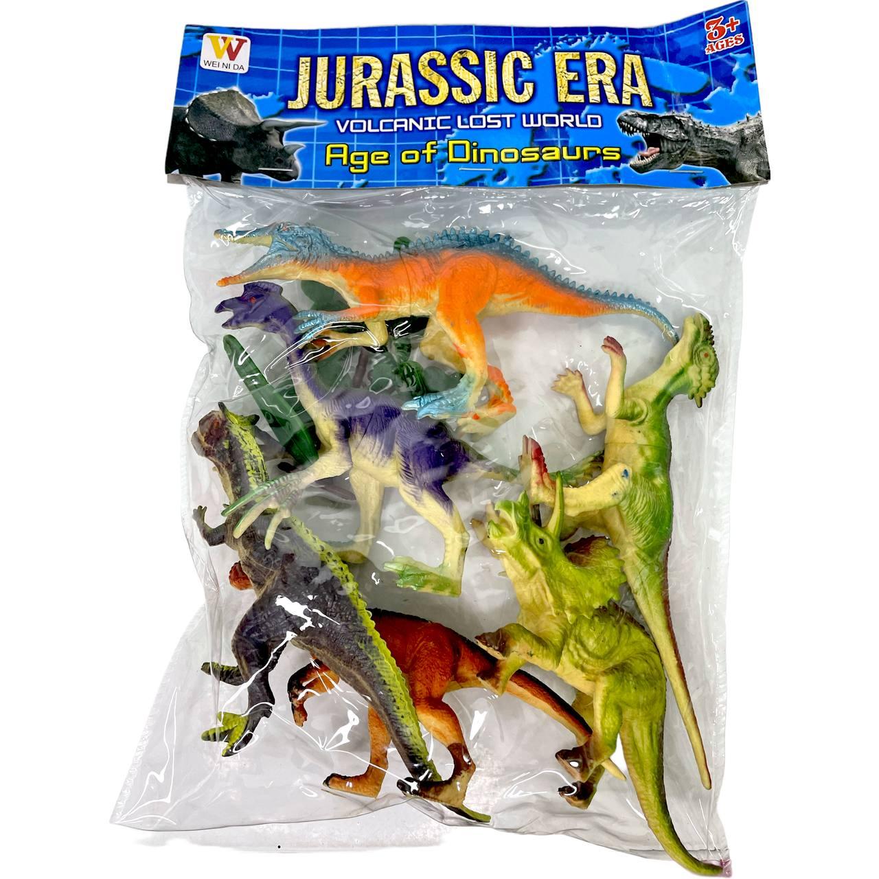 2097А Динозавр 6шт в пакете Jurassik Era (+кактус)27*20см