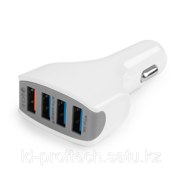 Зарядное устройство автомобильное Cablexpert MP3A-UC-CAR18,12V- 5V 4-USB, поддержка quick charge 3.0 - фото 1 - id-p103558699