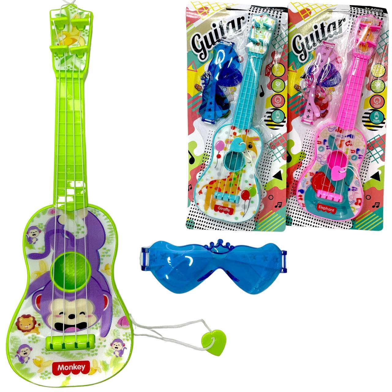 8197-8196 Guitar Гитара и очки на картонке 33*14см ( 3 расцветки)