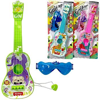 8197-8196 Guitar Гитара и очки на картонке 33*14см ( 3 расцветки)