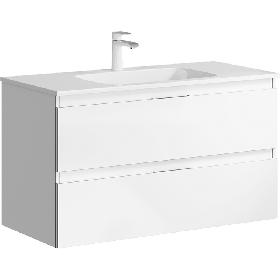 Тумба подвесная «ACCENT» 100см с умывальником Malaga 1000 (цвет: белый)