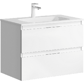 Тумба подвесная «ACCENT» 75см с умывальником Malaga 750 (цвет: белый)