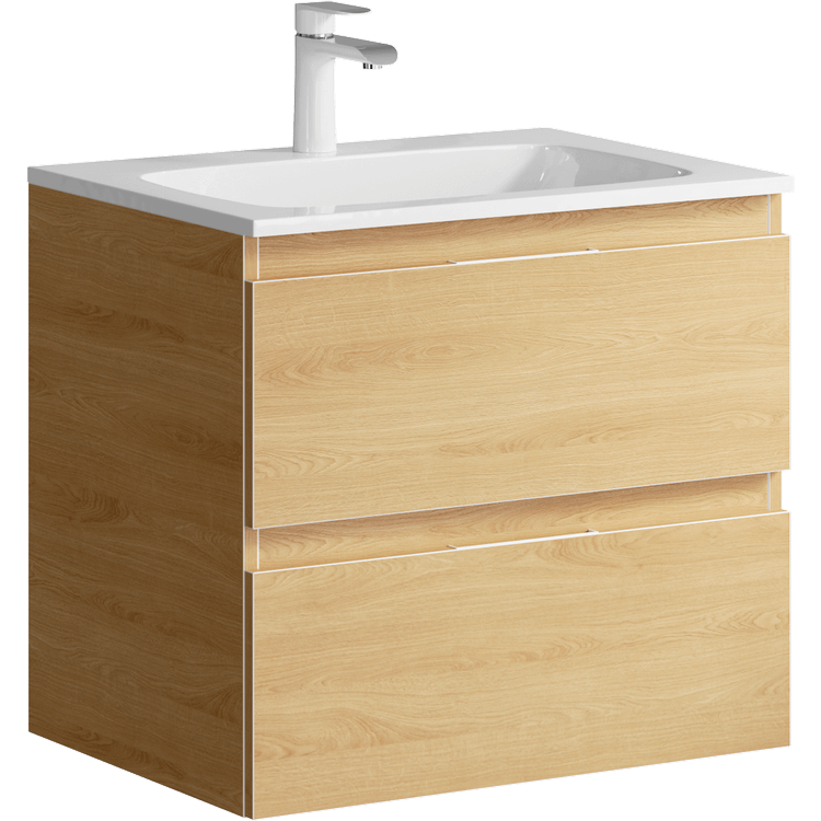 Тумба подвесная «ACCENT» 60см с умывальником Malaga 600 (цвет: дуб золотой), фото 1