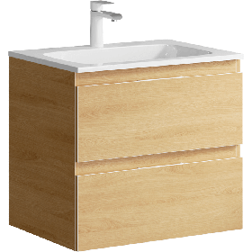 Тумба подвесная «ACCENT» 60см с умывальником Malaga 600 (цвет: дуб золотой)