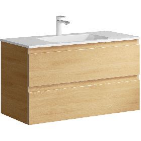 Тумба подвесная «ACCENT» 100см с умывальником Malaga 1000 (цвет: дуб золотой)