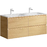 Тумба подвесная «ACCENT» 120см с умывальником Malaga 1200 Duet (цвет: дуб золотой)
