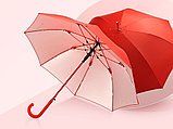Зонт-трость Silver Color полуавтомат, красный/серебристый, фото 2