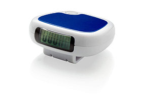 Трекинговый шагомер с экраном LCD Trackfast, белый/синий