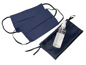Набор средств индивидуальной защиты в сатиновом мешочке Protect Plus, синий
