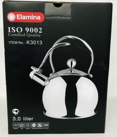 Чайник из нержавеющей стали Elamina на 3л - фото 2 - id-p103582742