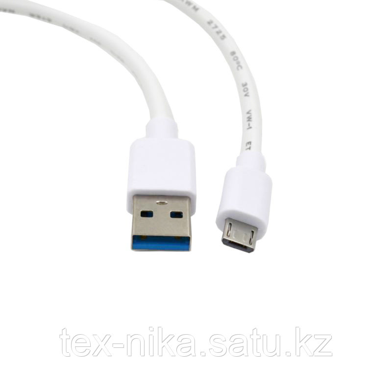 Кабель USB AM - MicroUSB BM, 1.5 м, белый