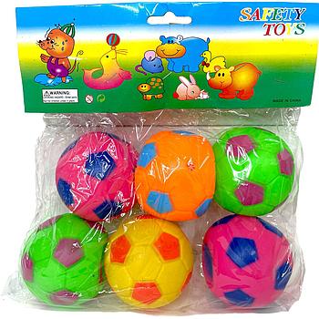 605/Ua002 Safety toys футбольный мяч пищалка 6шт в пакете 21*20см