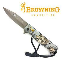 Нож складной Browning FA-47 с принтом (Волк)