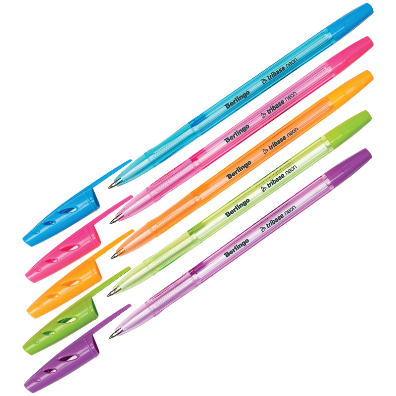 Ручка шариковая Berlingo «Tribase Neon» синяя, 0,7 мм - фото 2 - id-p103593220