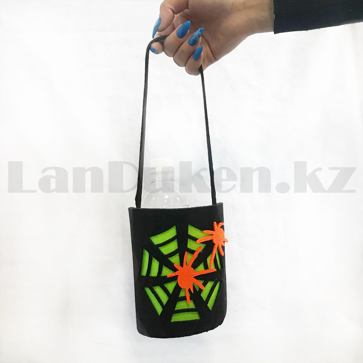 Конфетница сумка на Хэллоуин с пауками черная - фото 3 - id-p103593657