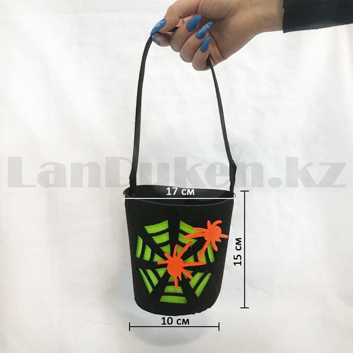 Конфетница сумка на Хэллоуин с пауками черная - фото 2 - id-p103593657