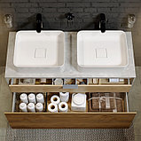 Подвесная тумба «MOBI» 120см. Цвет бетон светлый/дуб балтийский., фото 4