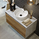 Подвесная тумба «MOBI» 120см. Цвет бетон светлый/дуб балтийский., фото 6