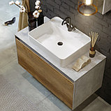 Подвесная тумба «MOBI» 100см. Цвет бетон светлый/дуб балтийский., фото 5