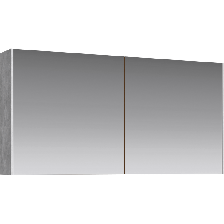 «MOBI» Зеркальный шкаф 120 см. Цвет бетон светлый. ТМ «AQWELLA»