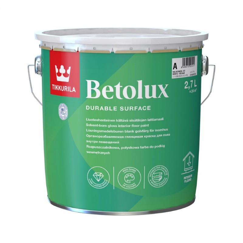 Краска для полов BETOLUX ( База С ) гл Tikkurila 2.7л - фото 1 - id-p103595334