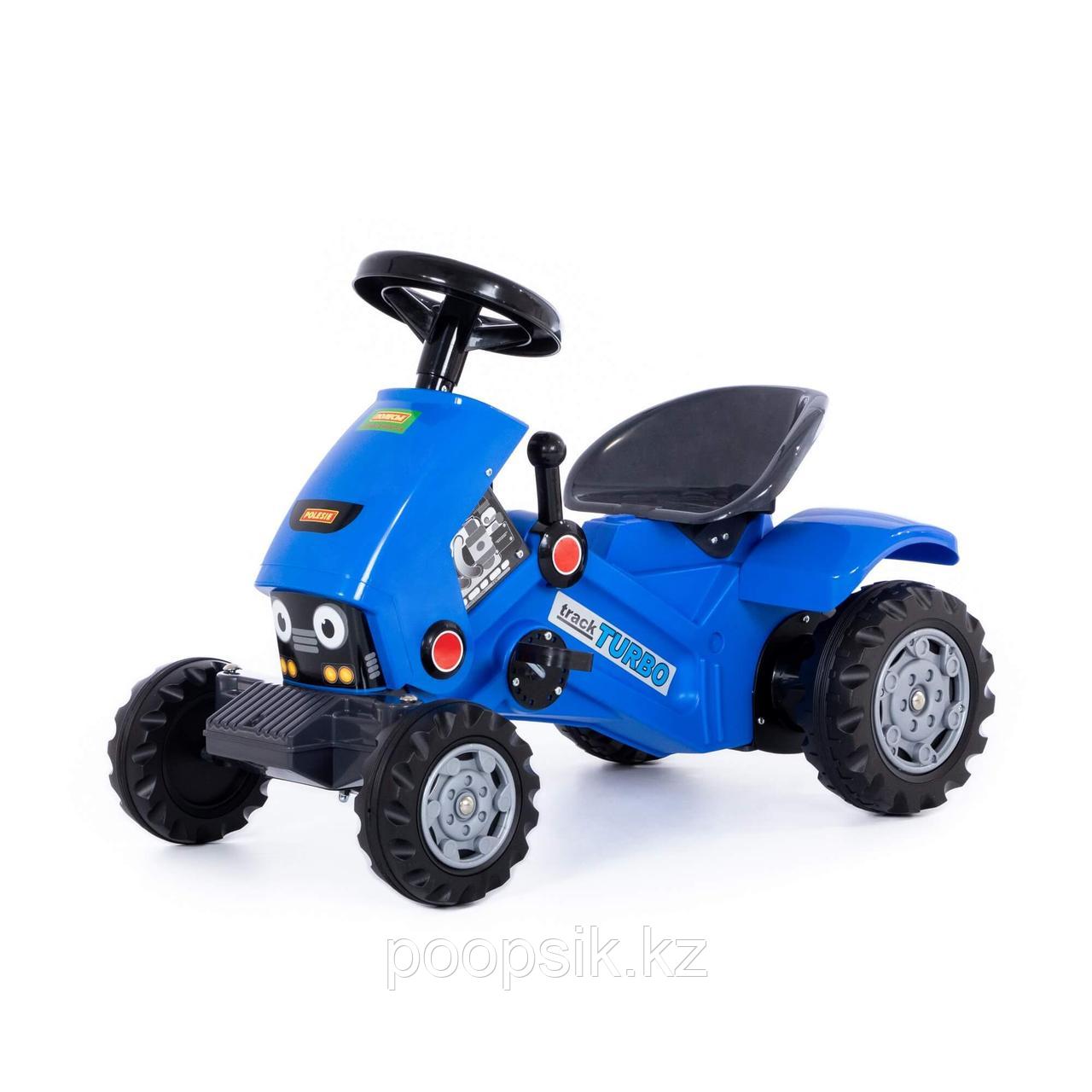 Каталка-трактор с педалями "Turbo-2" (синяя) - фото 1 - id-p103595685